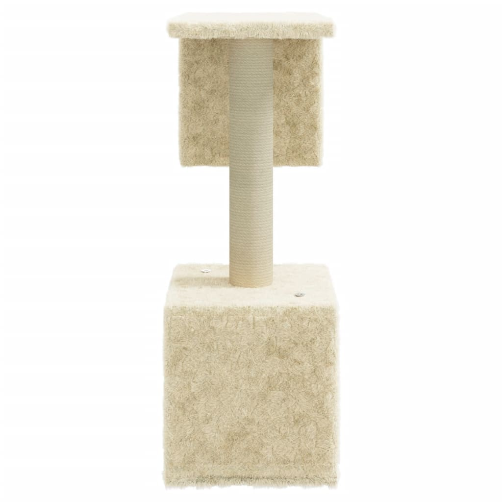 Glamorous Pups : vidaXL Cat Tree Cream Engineered wood, plush, sisal Medium Cat Tree