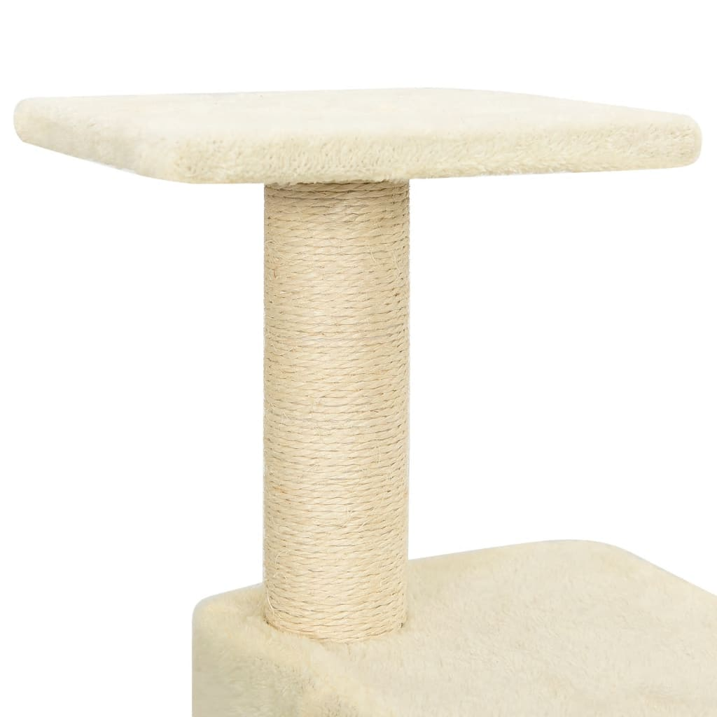 Glamorous Pups : vidaXL Cat Tree Cream Engineered wood, plush, sisal 46.7 in tall