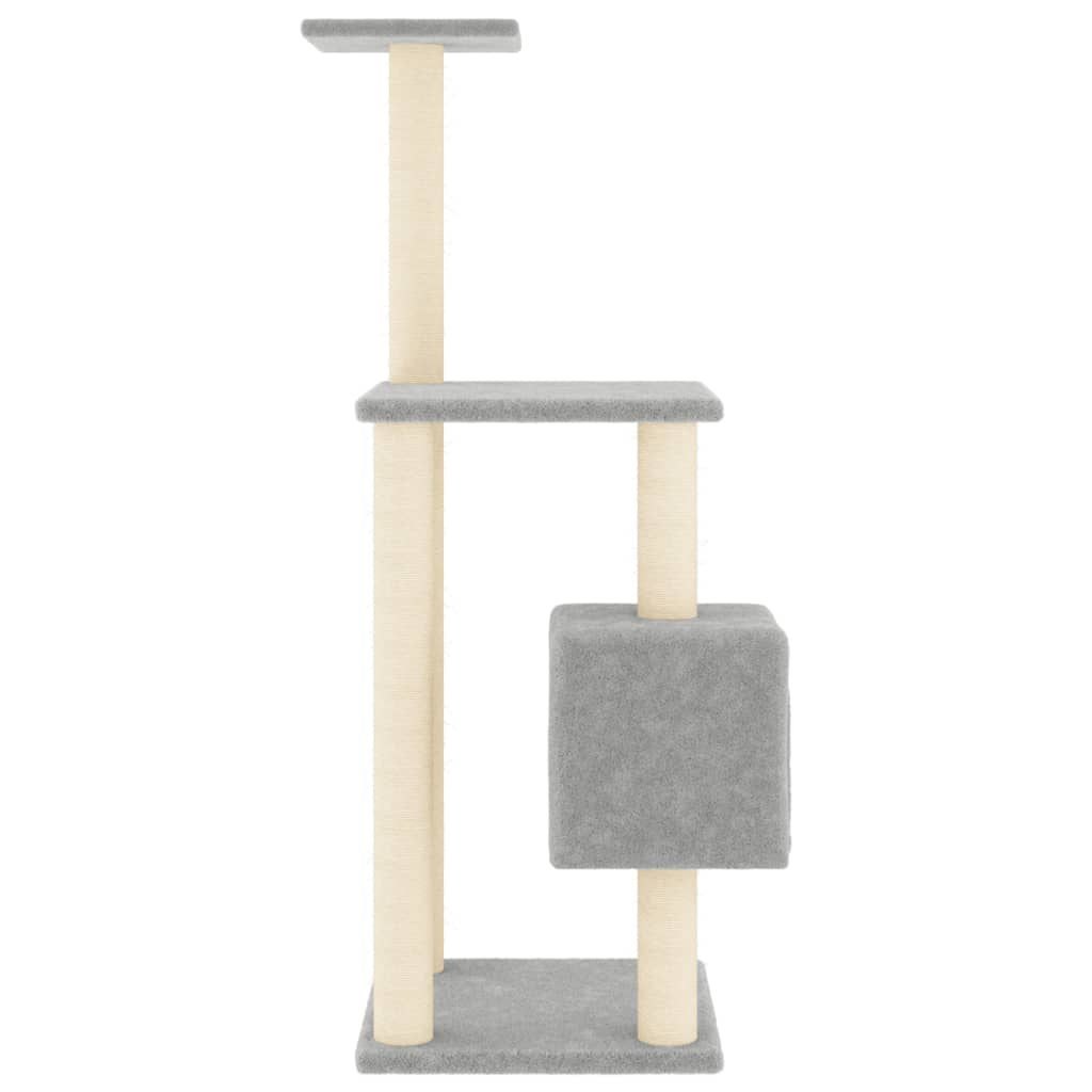 Glamorous Pups : vidaXL Cat Tree Light grey Engineered wood, plush, sisal 40.9 in tall