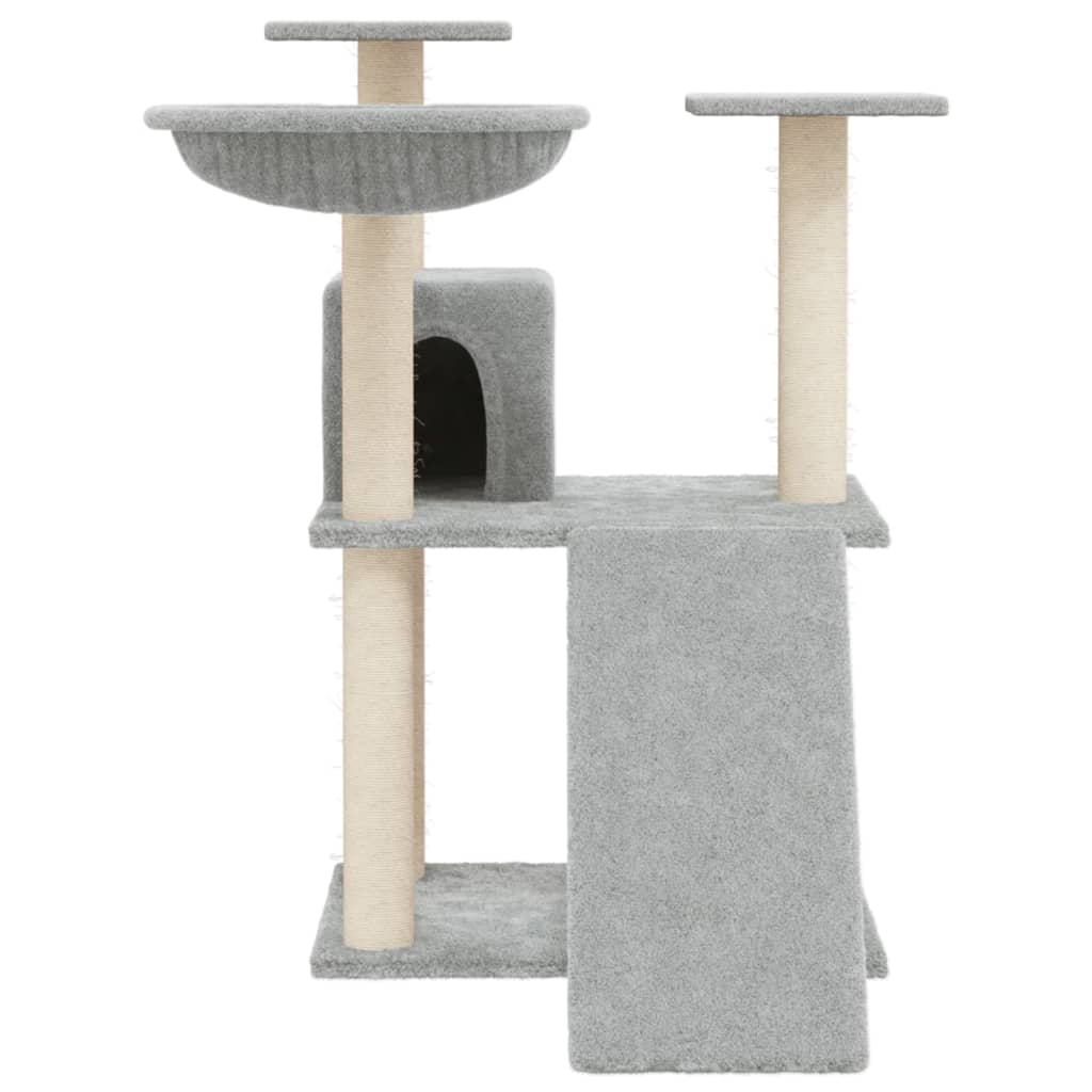 Glamorous Pups : vidaXL Cat Tree Light gray Engineered wood, plush, sisal Nice Design