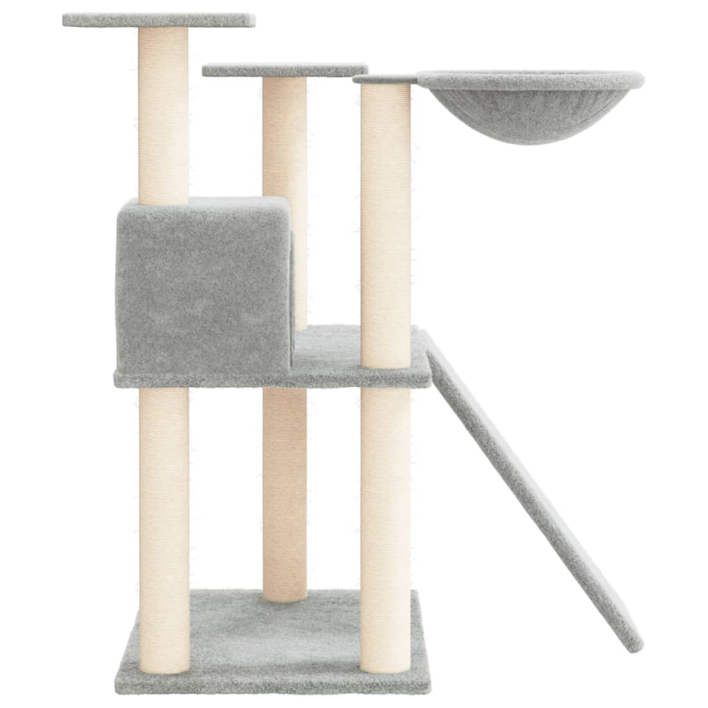 Glamorous Pups : vidaXL Cat Tree Light gray Engineered wood, plush, sisal Nice Design