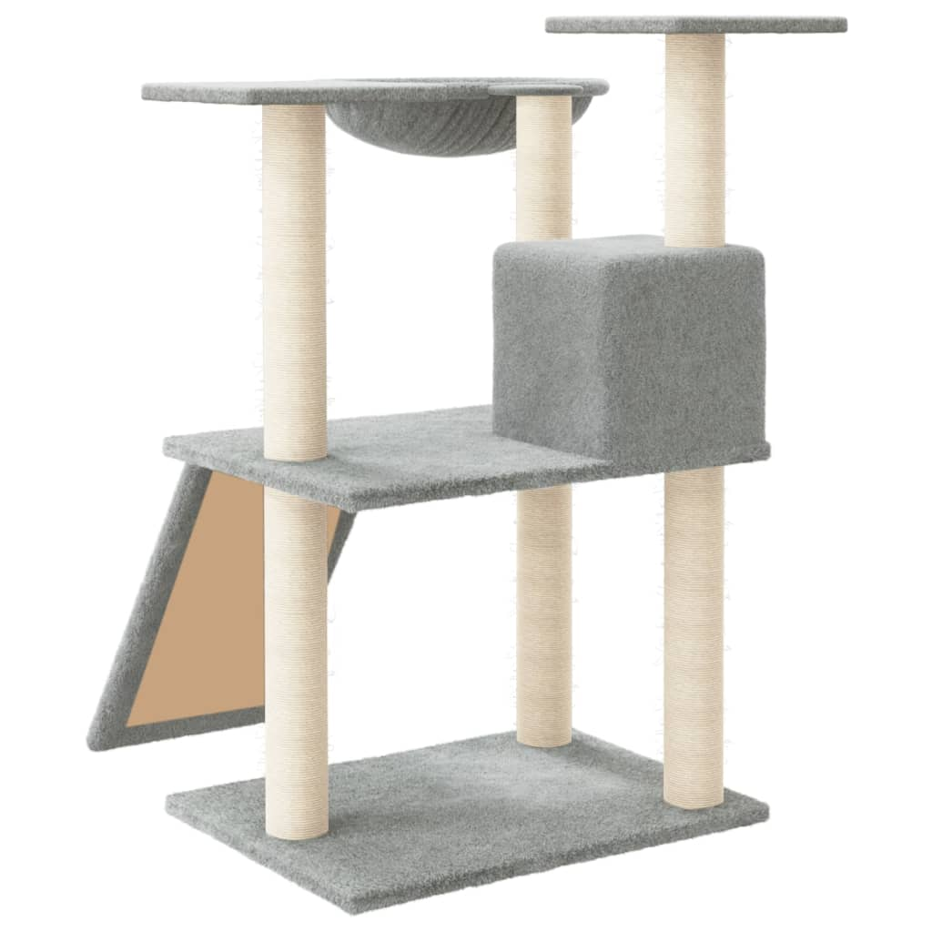 Glamorous Pups : vidaXL Cat Tree Light gray Engineered wood, plush, sisal Nice Design