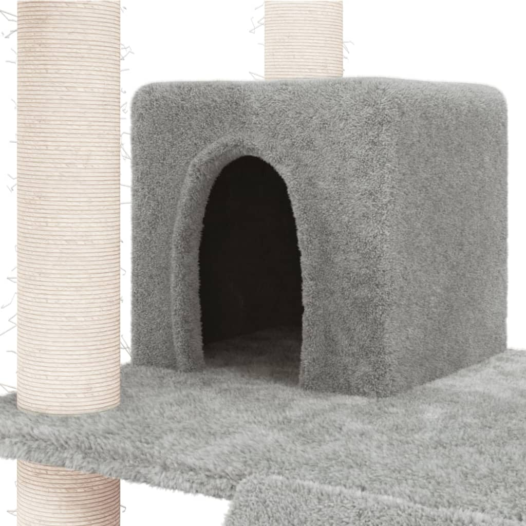 Glamorous Pups : vidaXL Cat Tree Light gray Engineered wood, plush, sisal Nice Design