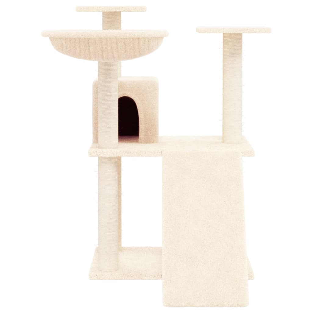 Glamorous Pups : vidaXL Cat Tree Cream Engineered wood Medium Durable Cat Tree