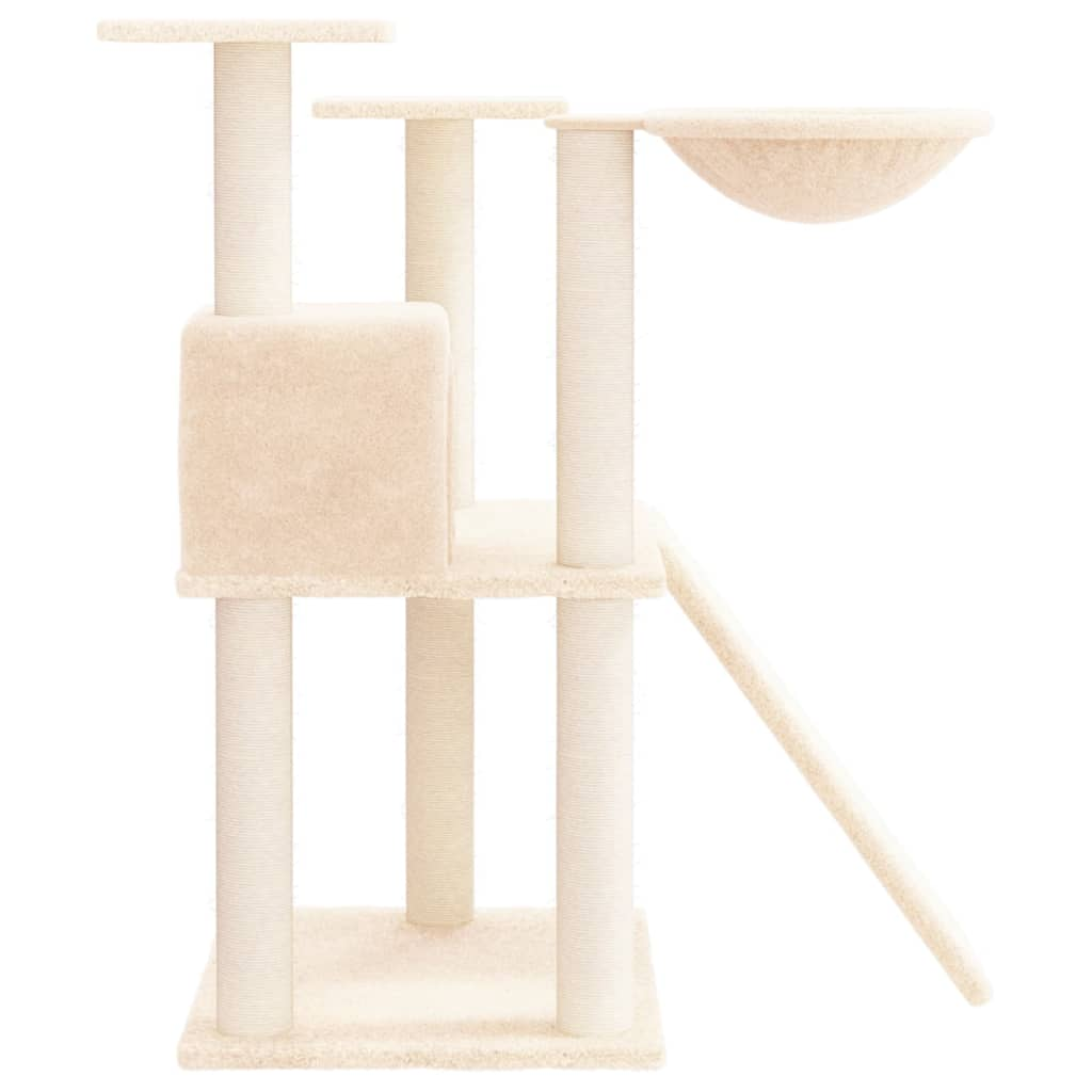 Glamorous Pups : vidaXL Cat Tree Cream Engineered wood Medium Durable Cat Tree