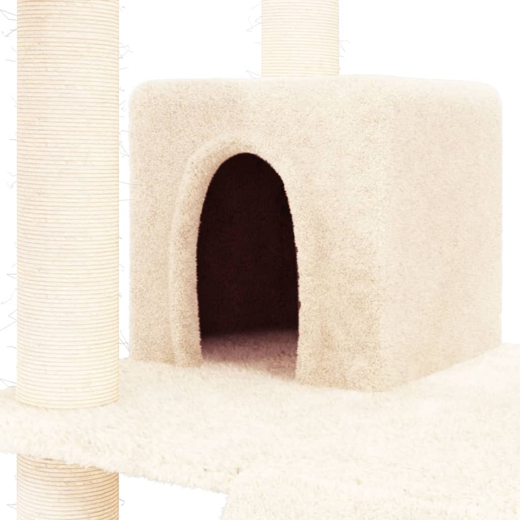 Glamorous Pups : vidaXL Cat Tree Cream Engineered wood Medium Durable Cat Tree