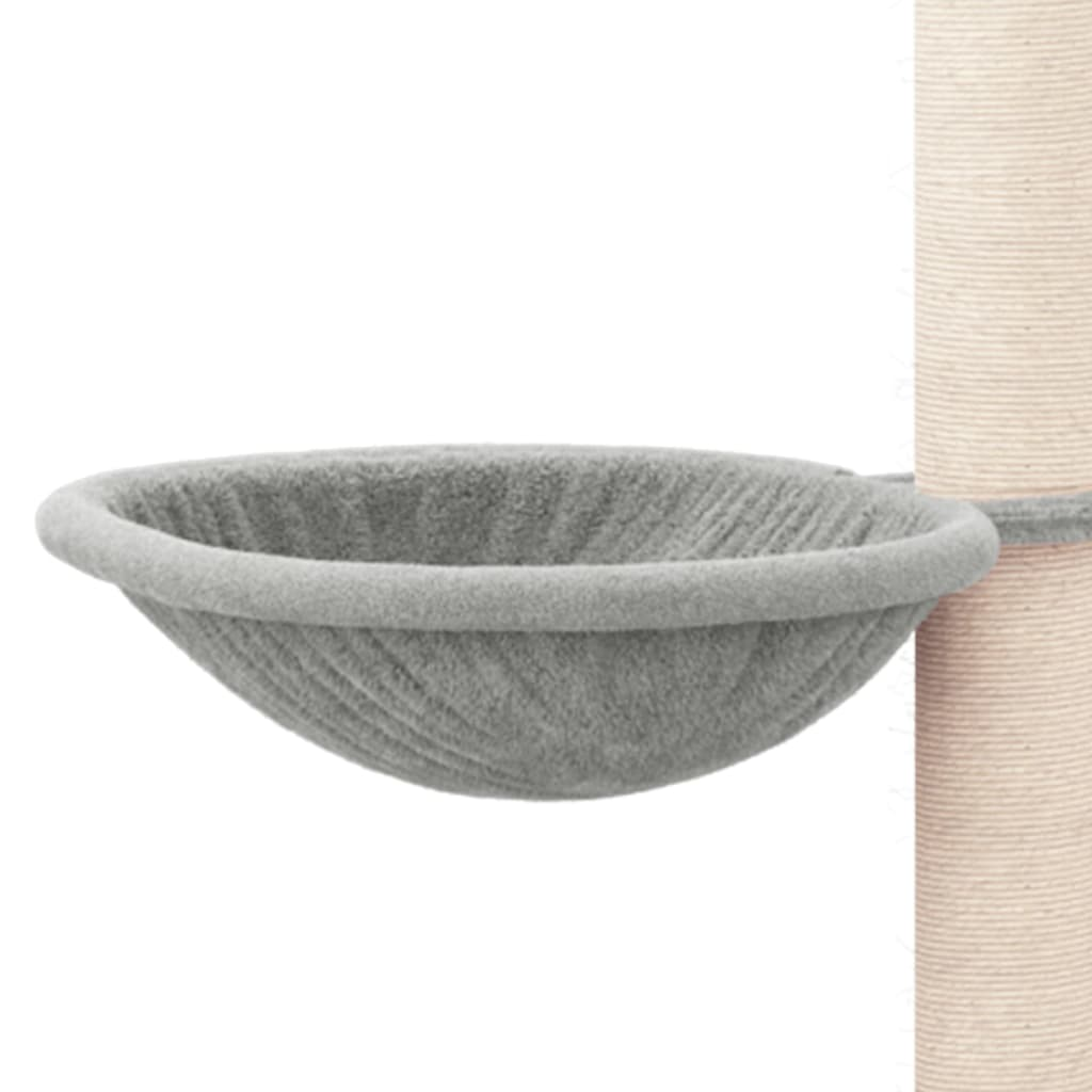 Glamorous Pups : vidaXL Cat Tree Light Grey Engineered wood, plush, sisal Medium