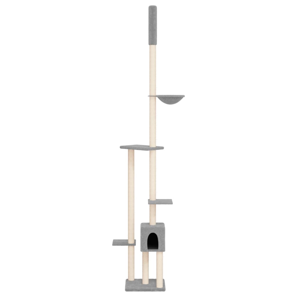 Glamorous Pups : vidaXL Cat Tree Light grey Engineered wood, plush, sisal