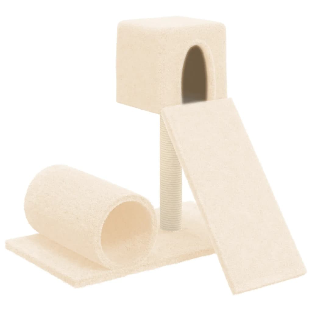 Glamorous Pups : vidaXL Cat Tree Cream Engineered wood, plush, sisal 23.2 in Modern