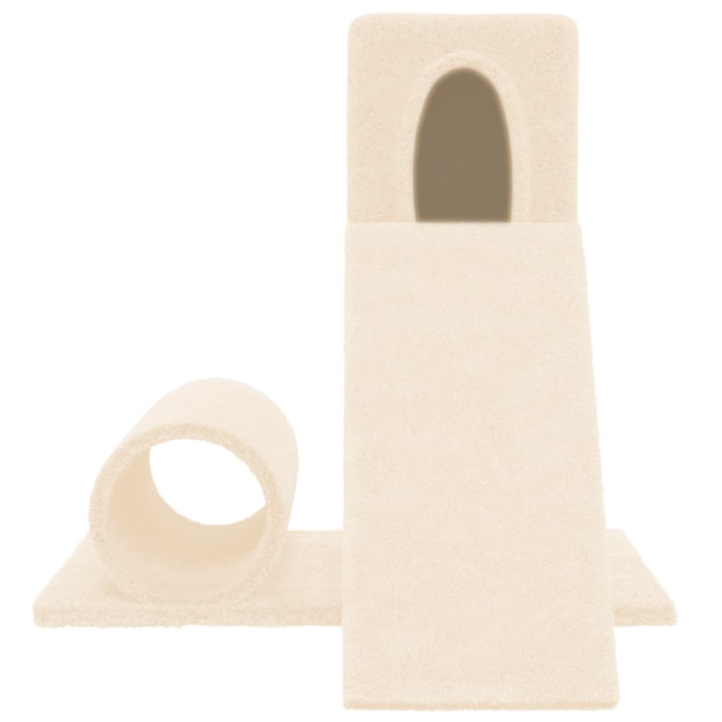 Glamorous Pups : vidaXL Cat Tree Cream Engineered wood, plush, sisal 23.2 in Modern