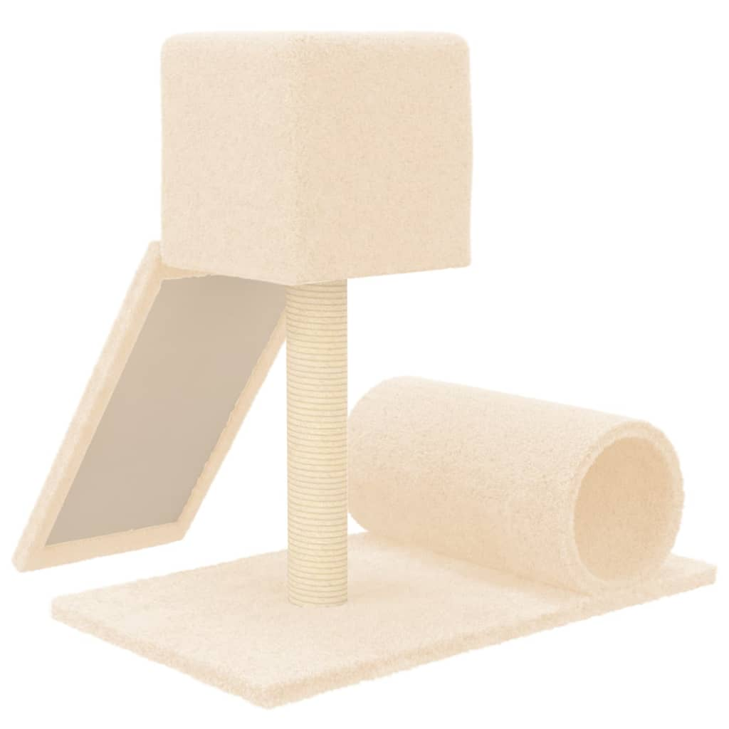 Glamorous Pups : vidaXL Cat Tree Cream Engineered wood, plush, sisal 23.2 in Modern