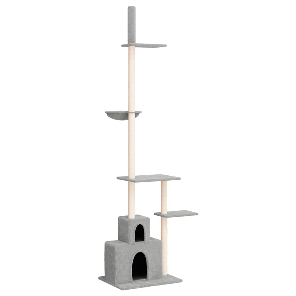 Glamorous Pups : vidaXL Cat Tree Light gray Engineered wood, Plush, Sisal Extra Tall