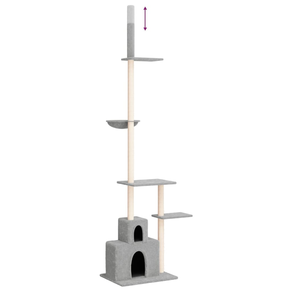 Glamorous Pups : vidaXL Cat Tree Light gray Engineered wood, Plush, Sisal Extra Tall