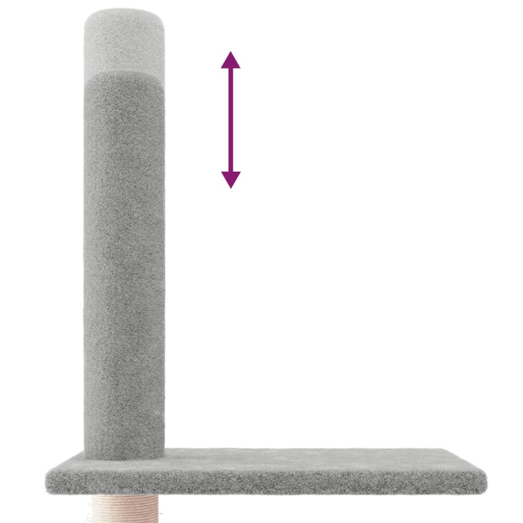 Glamorous Pups : vidaXL Cat Tree Light gray Engineered wood, Plush, Sisal Extra Tall