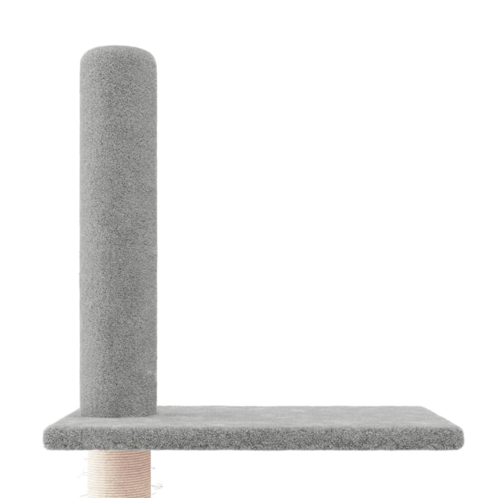 Glamorous Pups : vidaXL Cat Tree Light gray Engineered wood, Plush, Sisal Extra Tall