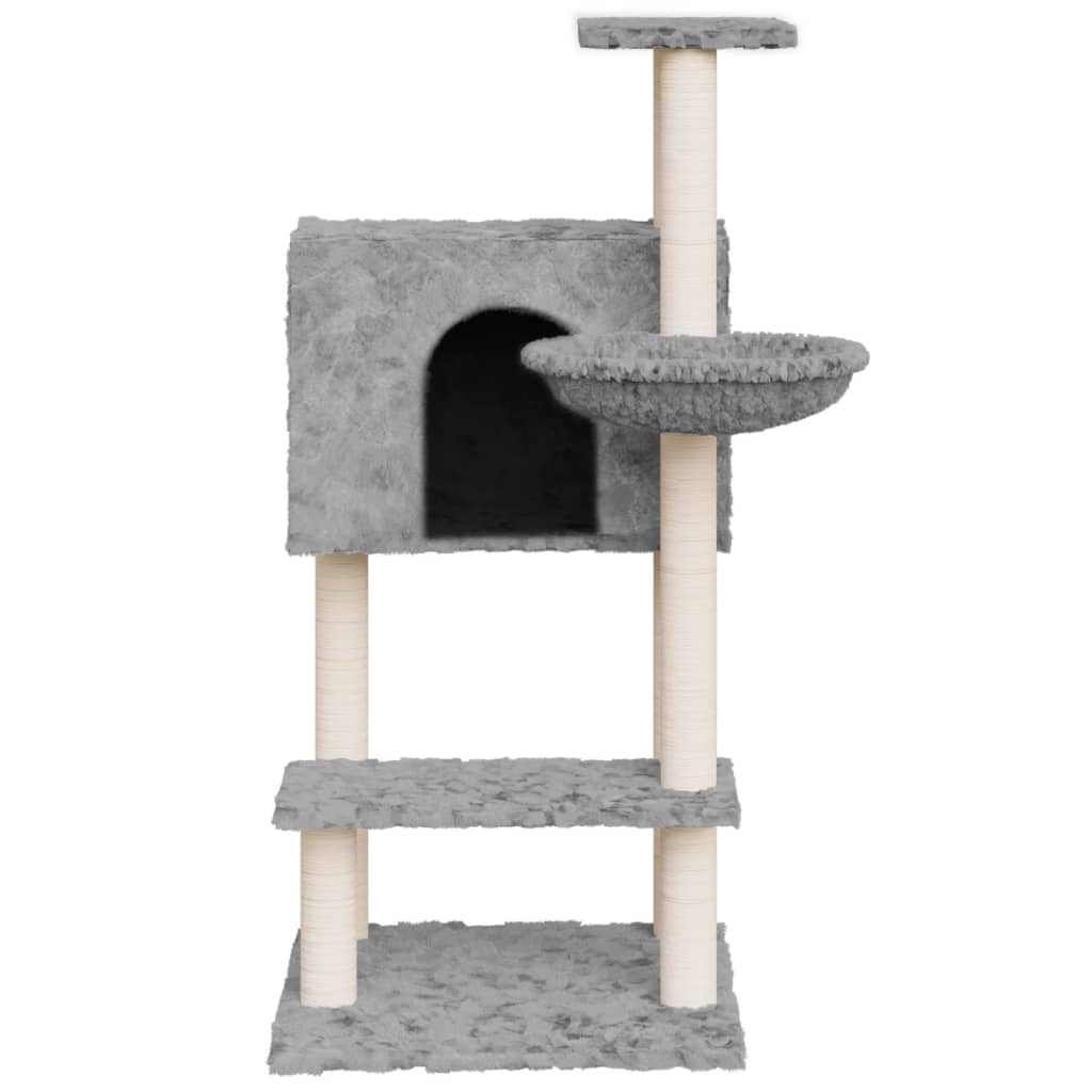 Glamorous Pups : vidaXL Cat Tree Light gray Engineered wood, plush, sisal Medium Durable