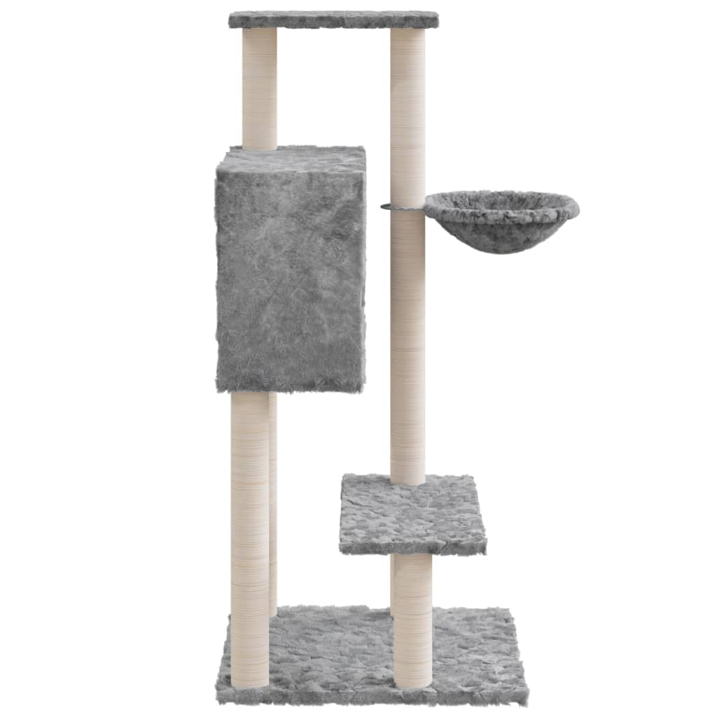 Glamorous Pups : vidaXL Cat Tree Light gray Engineered wood, plush, sisal Medium Durable