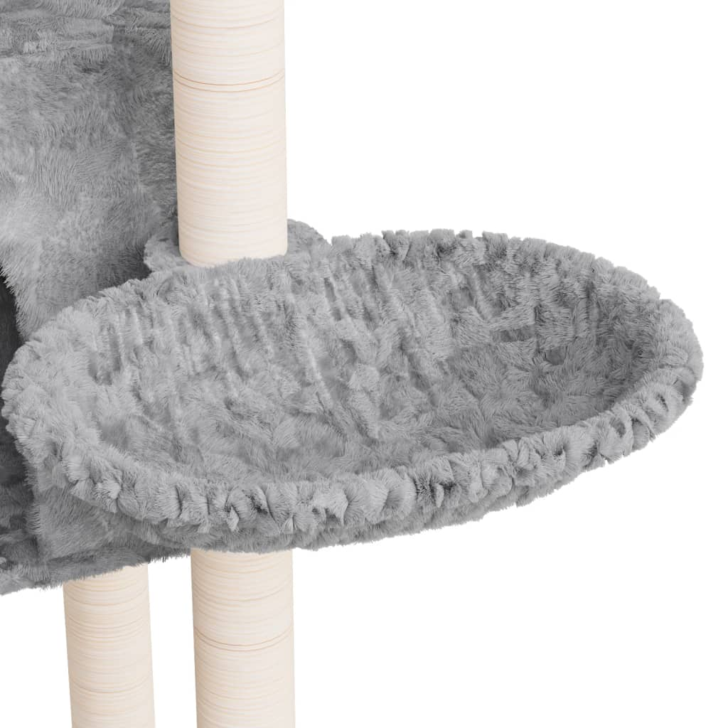 Glamorous Pups : vidaXL Cat Tree Light gray Engineered wood, plush, sisal Medium Durable
