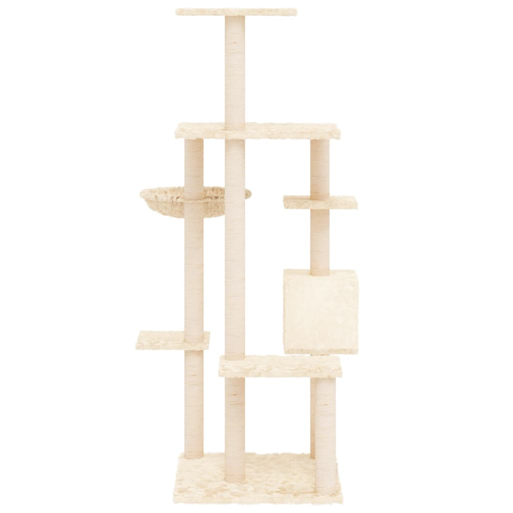 Glamorous Pups : vidaXL Cat Tree Cream Engineered wood, plush, sisal Large Durable