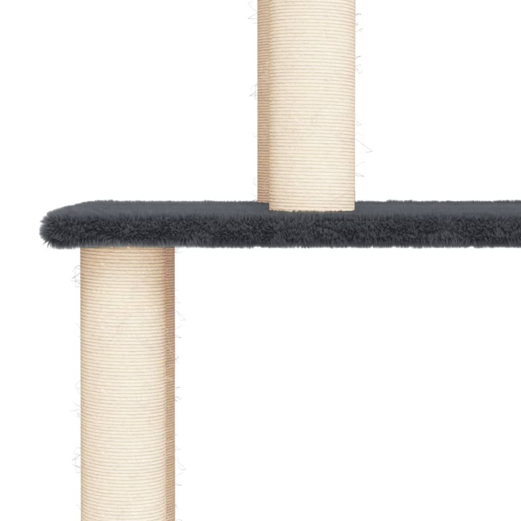 Glamorous Pups : vidaXL Cat Tree Dark grey Engineered wood, plush, sisal 58.7 in tall
