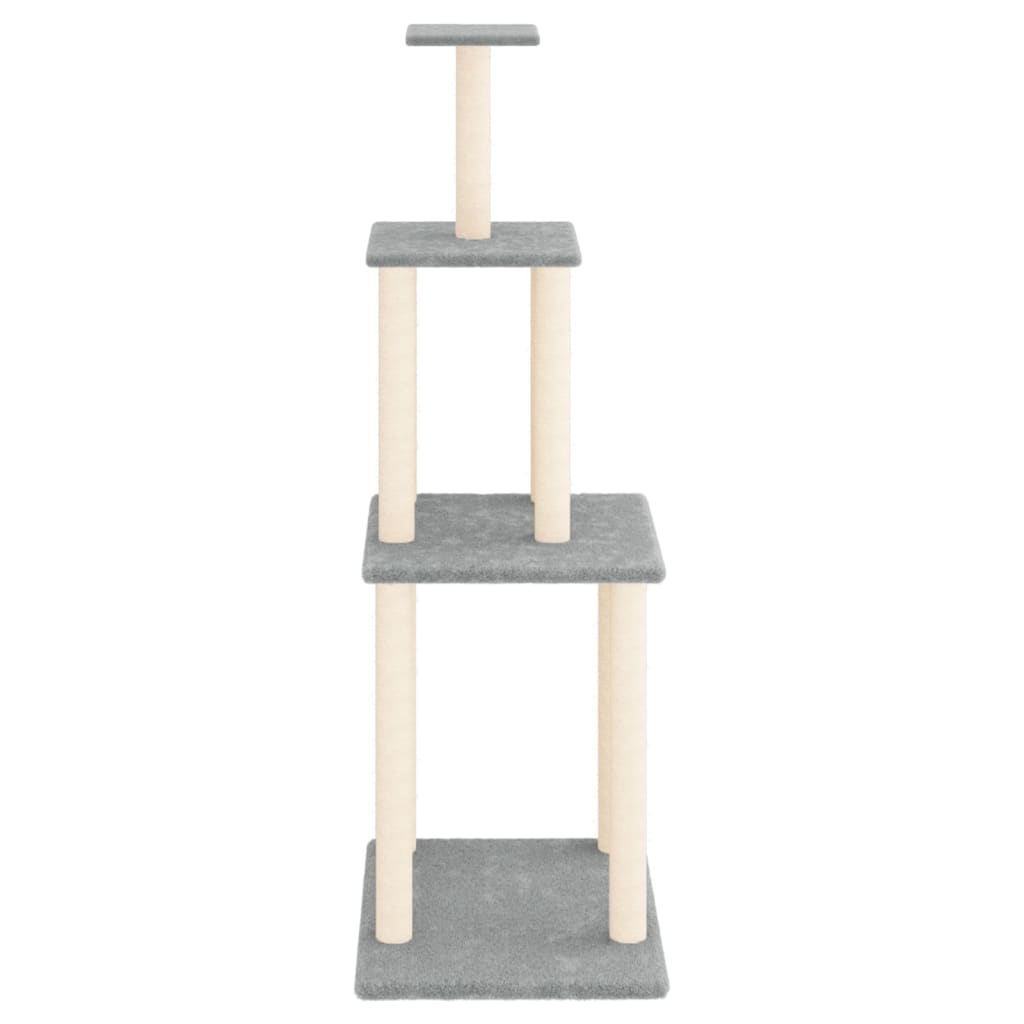 Glamorous Pups : vidaXL Cat Tree Light Grey Engineered wood, Plush, Sisal 58.7 in