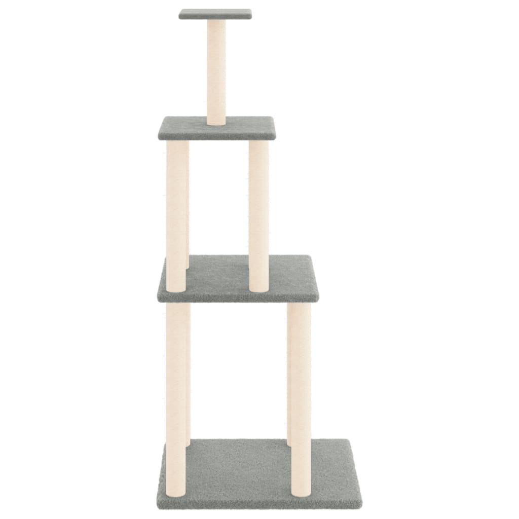 Glamorous Pups : vidaXL Cat Tree Light Grey Engineered wood, Plush, Sisal 58.7 in