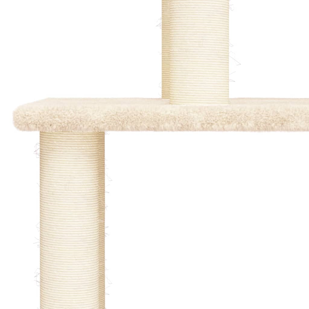 Glamorous Pups : vidaXL Cat Tree Cream Engineered wood, plush, sisal 58.7 in Cat Tree