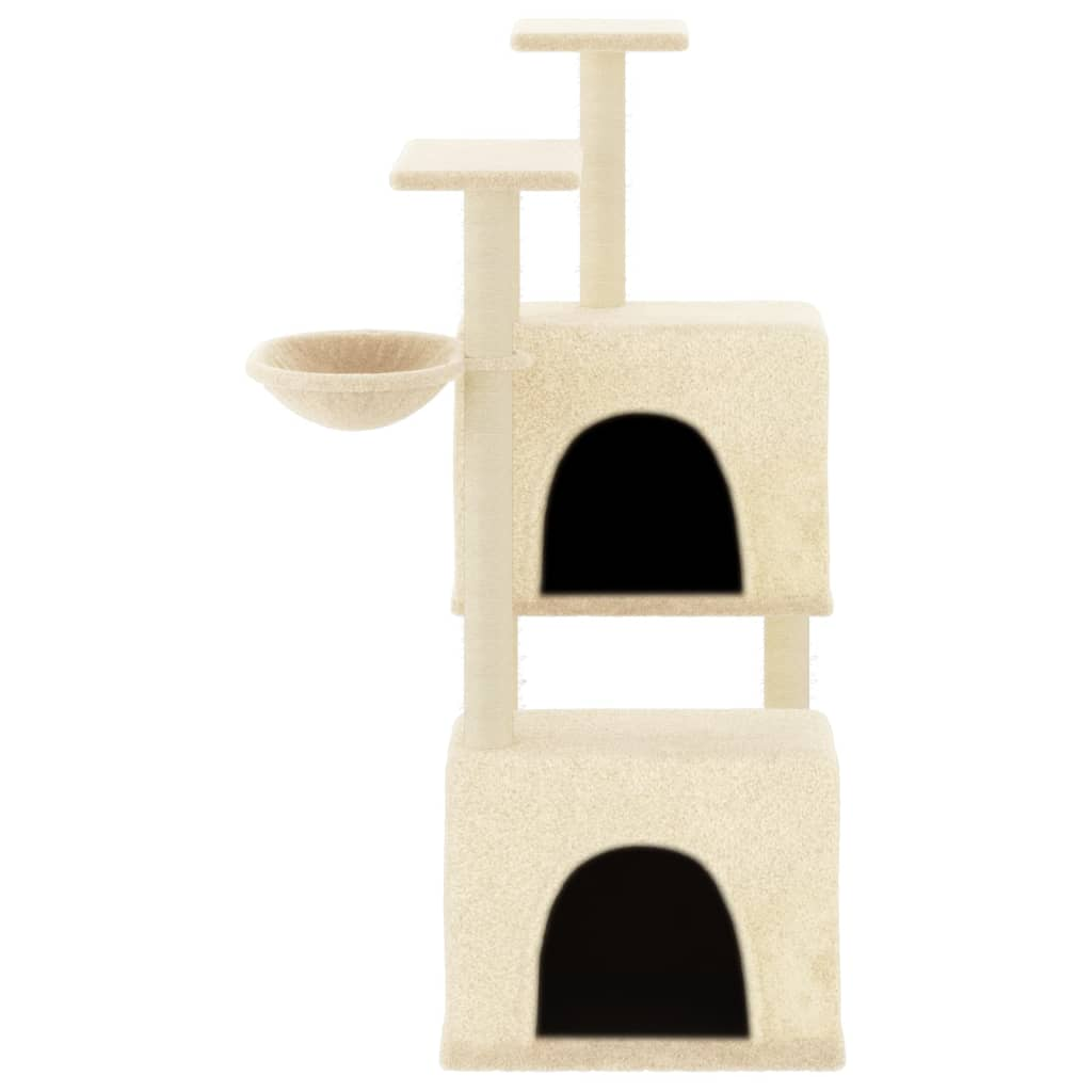 Glamorous Pups : vidaXL Cat Tree Cream Engineered Wood, Plush, Sisal Medium Durable