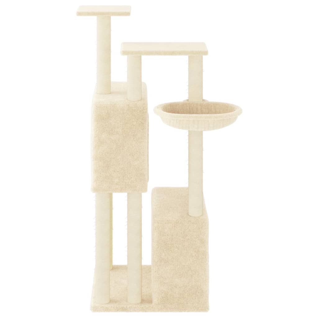 Glamorous Pups : vidaXL Cat Tree Cream Engineered Wood, Plush, Sisal Medium Durable