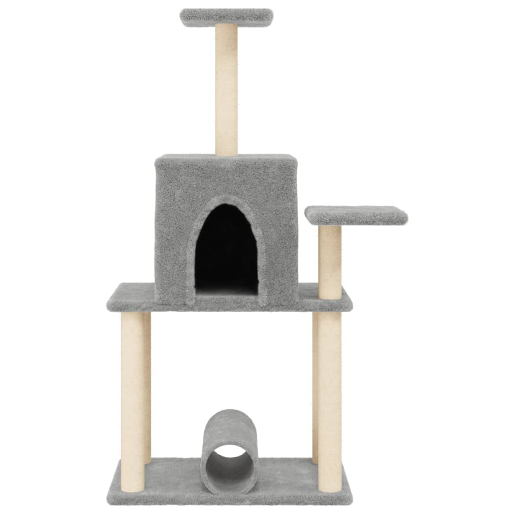 Glamorous Pups : vidaXL Cat Tree Light Grey Engineered Wood, Plush, Sisal Large Cat Tree