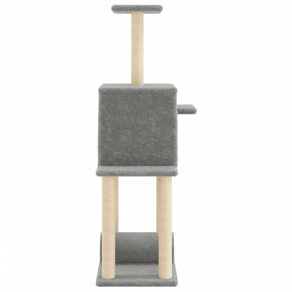 Glamorous Pups : vidaXL Cat Tree Light Grey Engineered Wood, Plush, Sisal Large Cat Tree