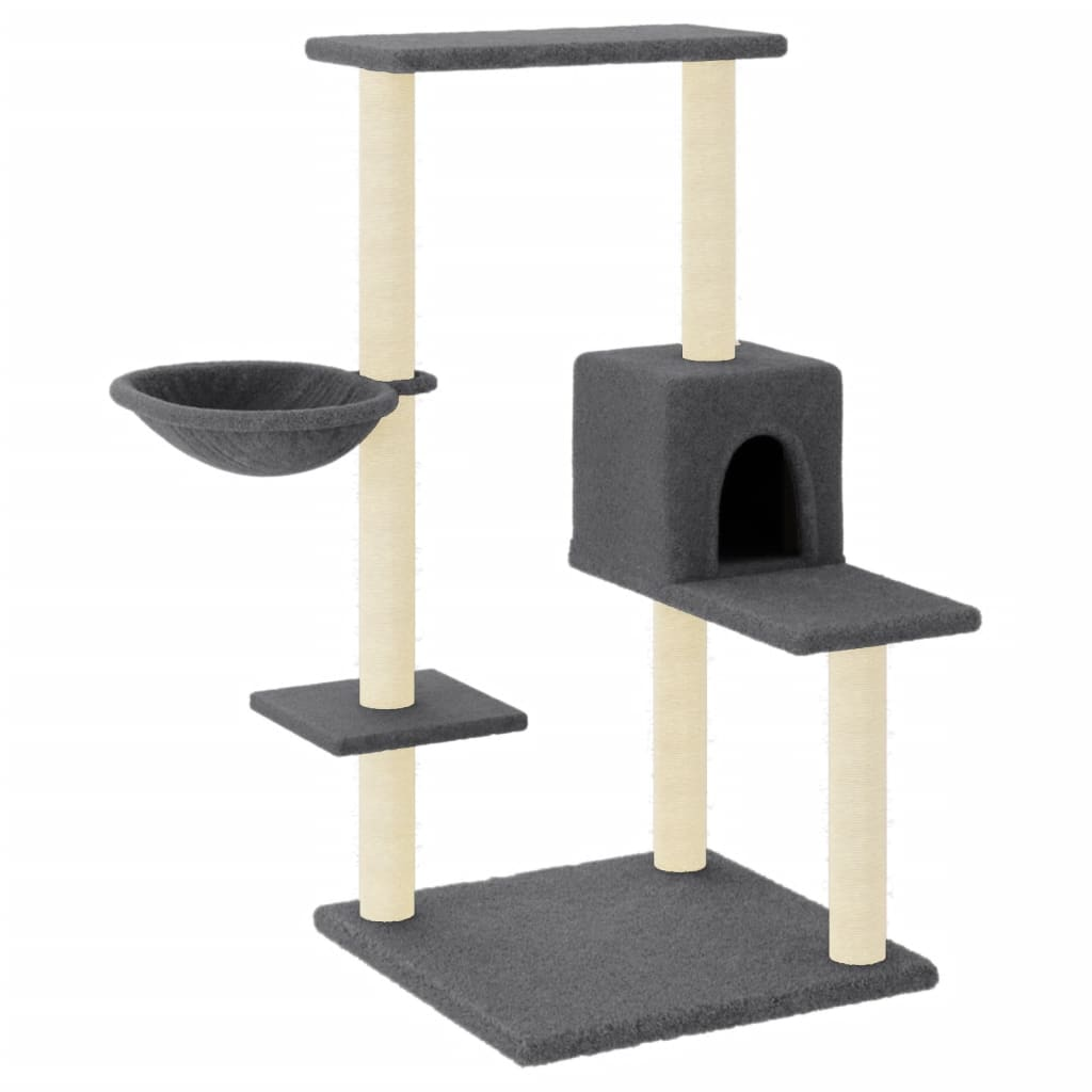 Glamorous Pups : vidaXL Cat Tree Dark Grey Engineered wood 37.4 in tall Durable