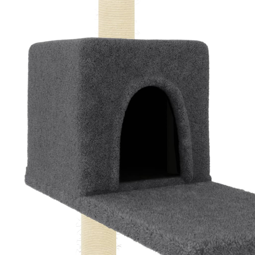 Glamorous Pups : vidaXL Cat Tree Dark Grey Engineered wood 37.4 in tall Durable