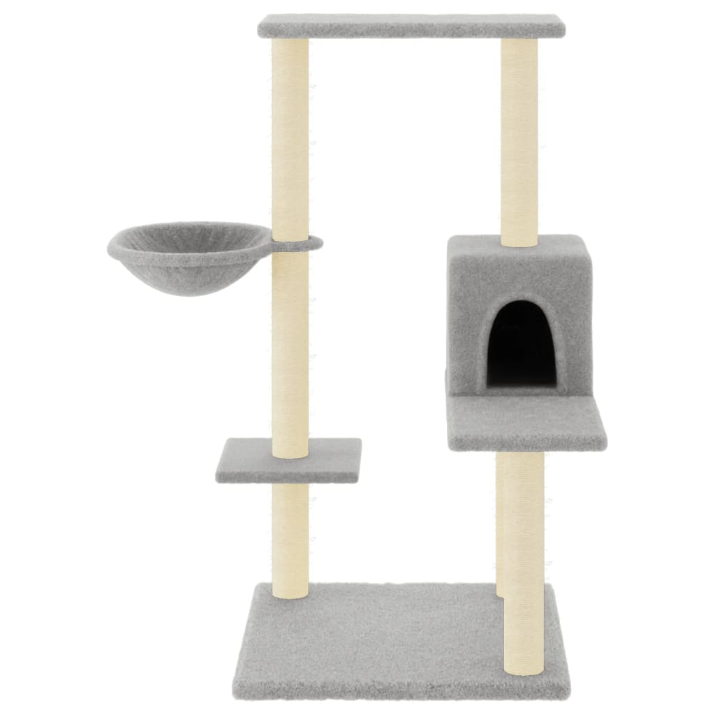 Glamorous Pups : vidaXL Cat Tree Light grey Engineered wood, plush, sisal 37.4 in tall