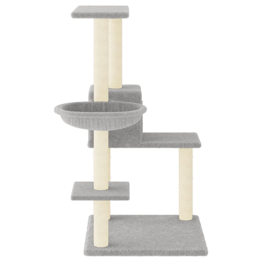 Glamorous Pups : vidaXL Cat Tree Light grey Engineered wood, plush, sisal 37.4 in tall