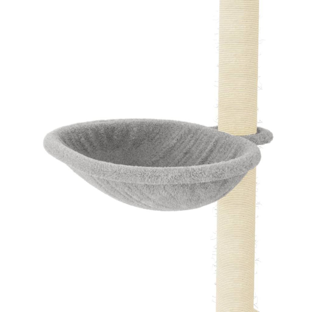 Glamorous Pups : vidaXL Cat Tree Light grey Engineered wood, plush, sisal 37.4 in tall