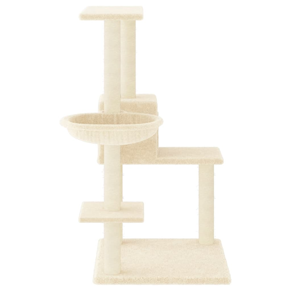 Glamorous Pups : vidaXL Cat Tree Cream Engineered wood, plush, sisal Medium Cat Tree