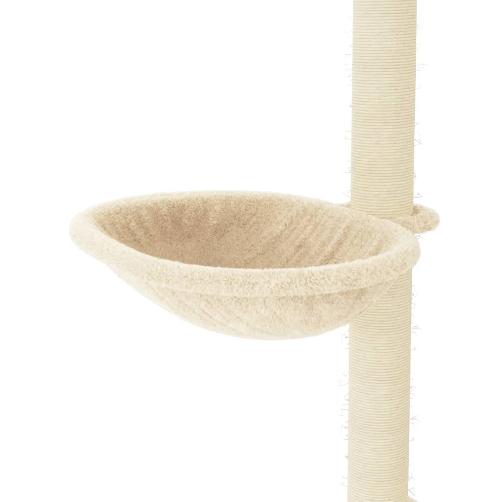 Glamorous Pups : vidaXL Cat Tree Cream Engineered wood, plush, sisal Medium Cat Tree