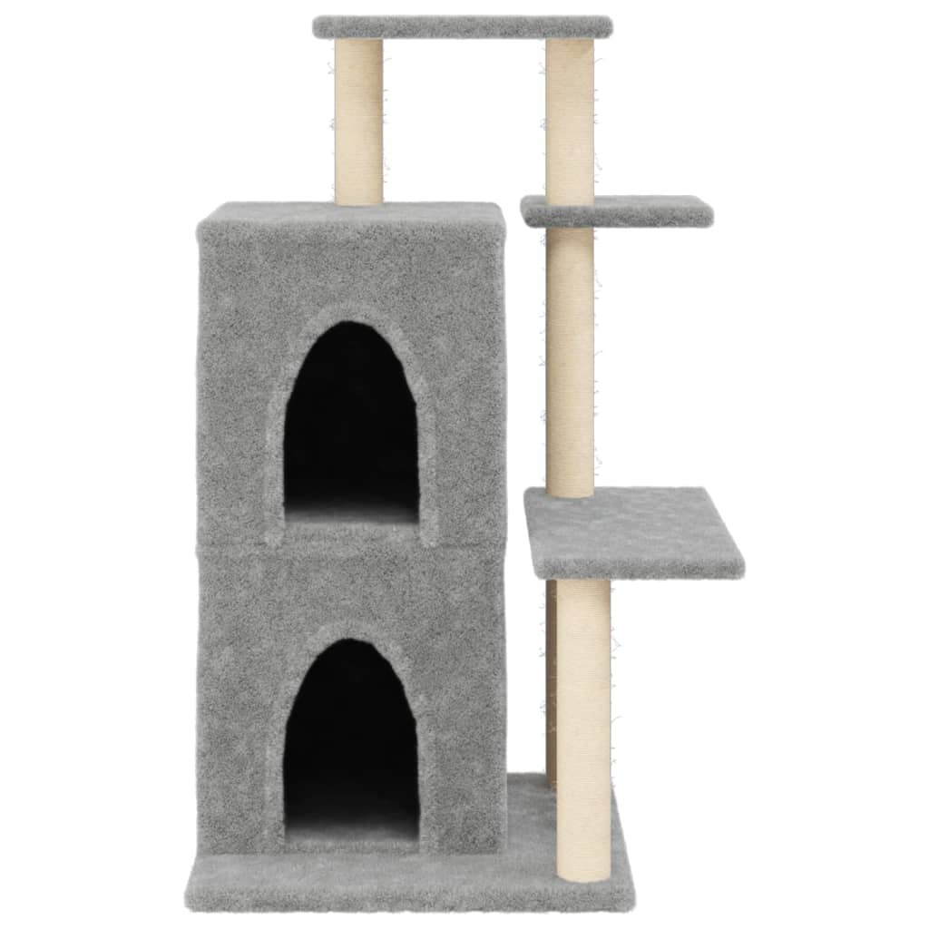 Glamorous Pups : vidaXL Cat Tree Light Grey Engineered Wood, Plush, Sisal Cat Tree