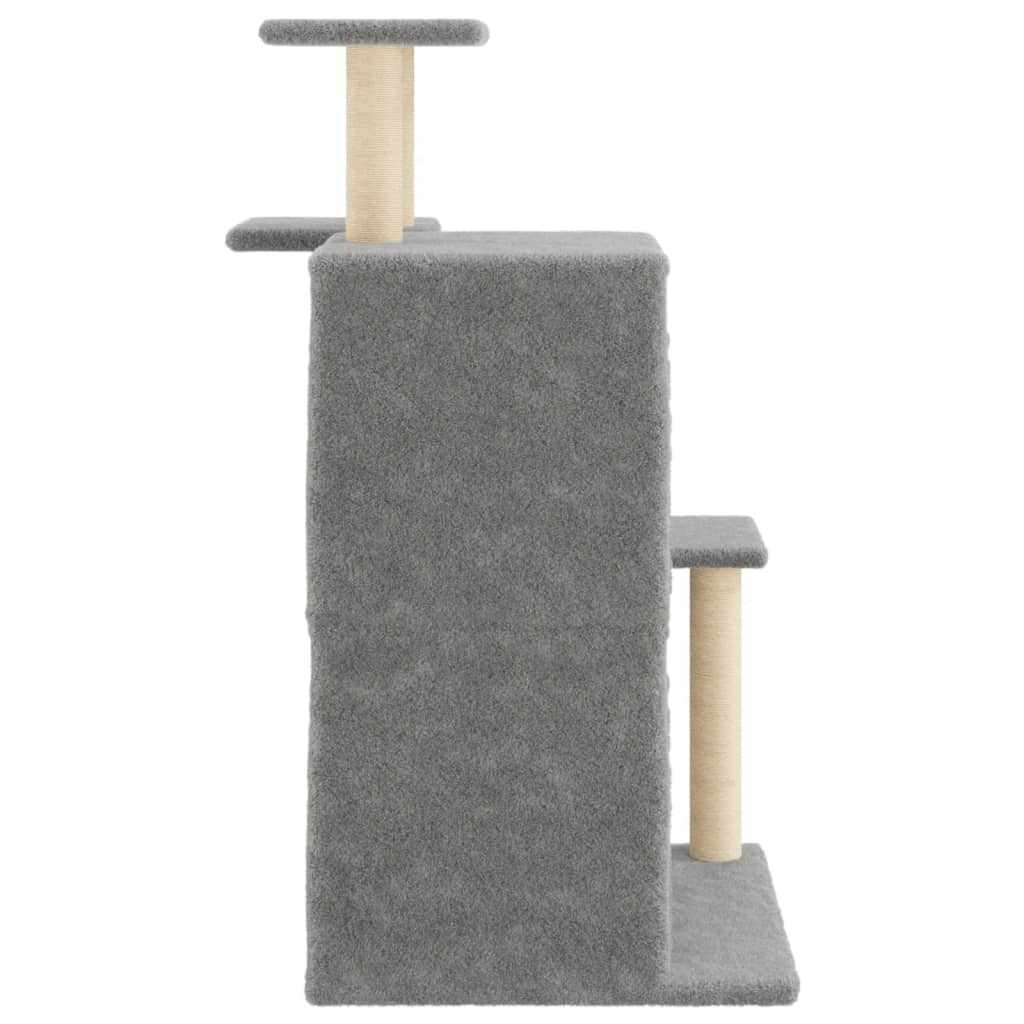 Glamorous Pups : vidaXL Cat Tree Light Grey Engineered Wood, Plush, Sisal Cat Tree