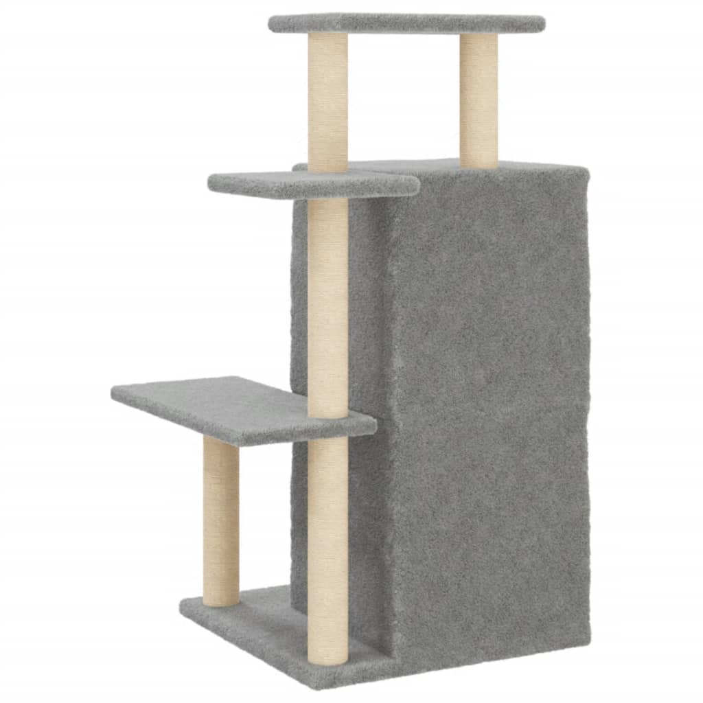 Glamorous Pups : vidaXL Cat Tree Light Grey Engineered Wood, Plush, Sisal Cat Tree