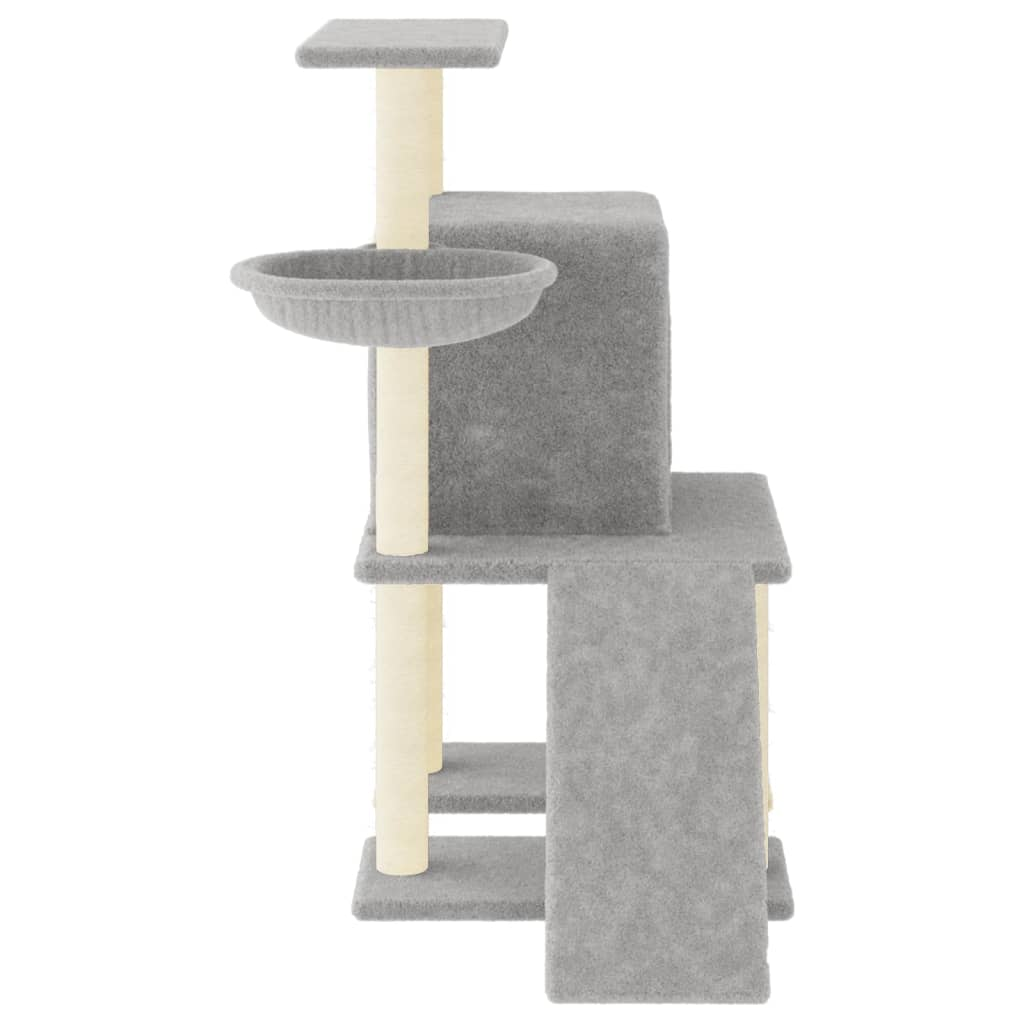 Glamorous Pups : vidaXL Cat Tree Light Grey Engineered Wood, Plush, Sisal Medium Durable