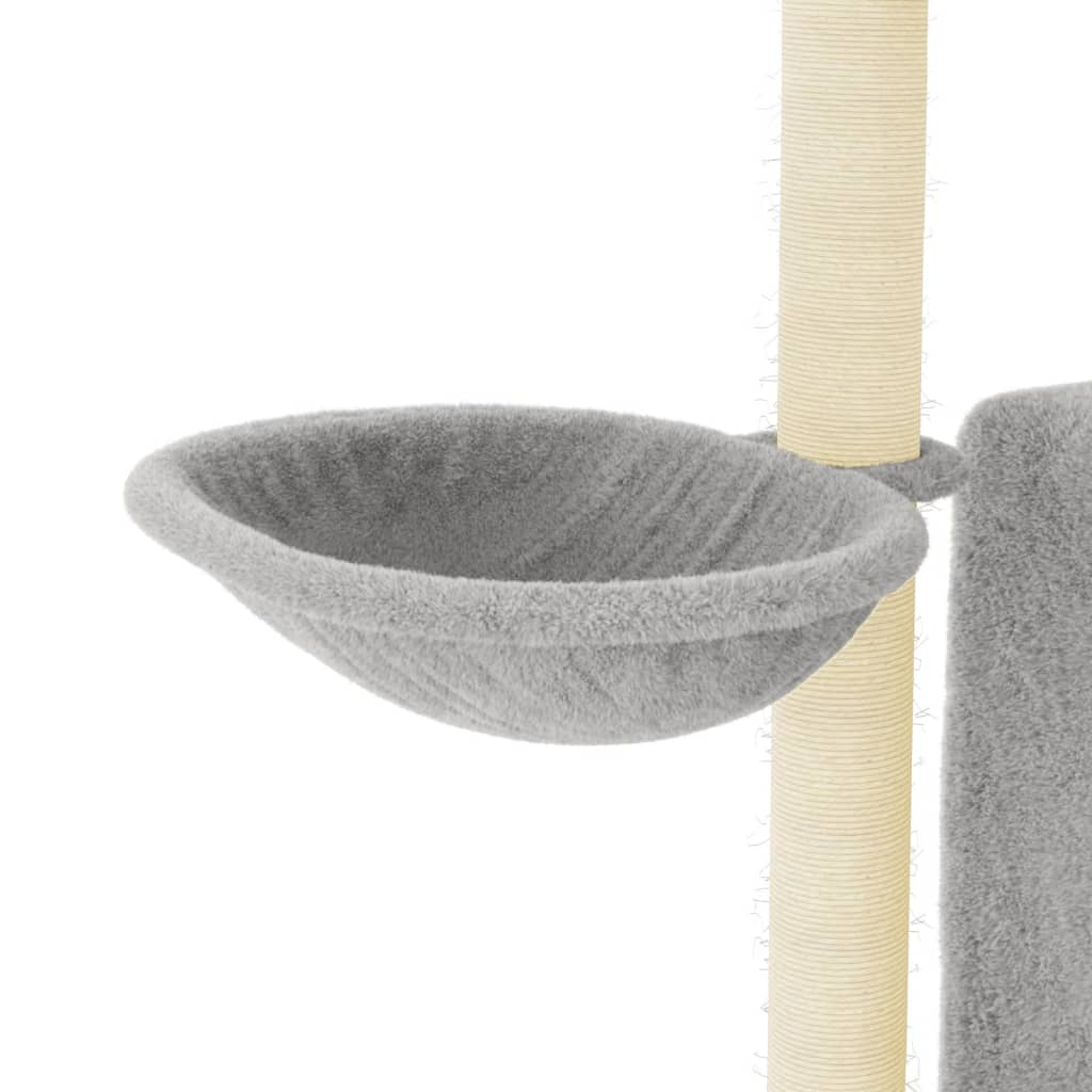 Glamorous Pups : vidaXL Cat Tree Light Grey Engineered Wood, Plush, Sisal Medium Durable