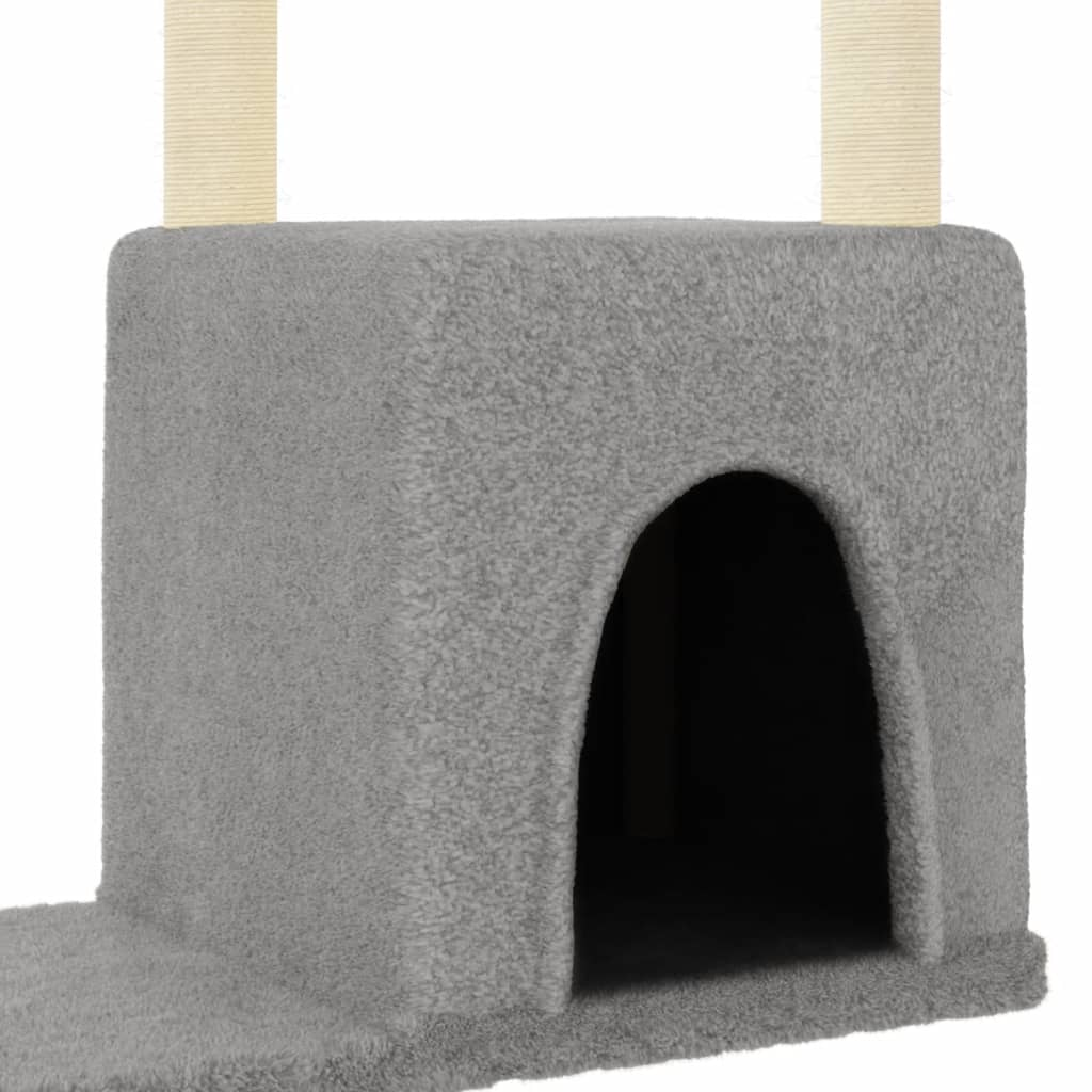 Glamorous Pups : vidaXL Cat Tree Light grey Engineered wood, plush, sisal 38.4 in tall