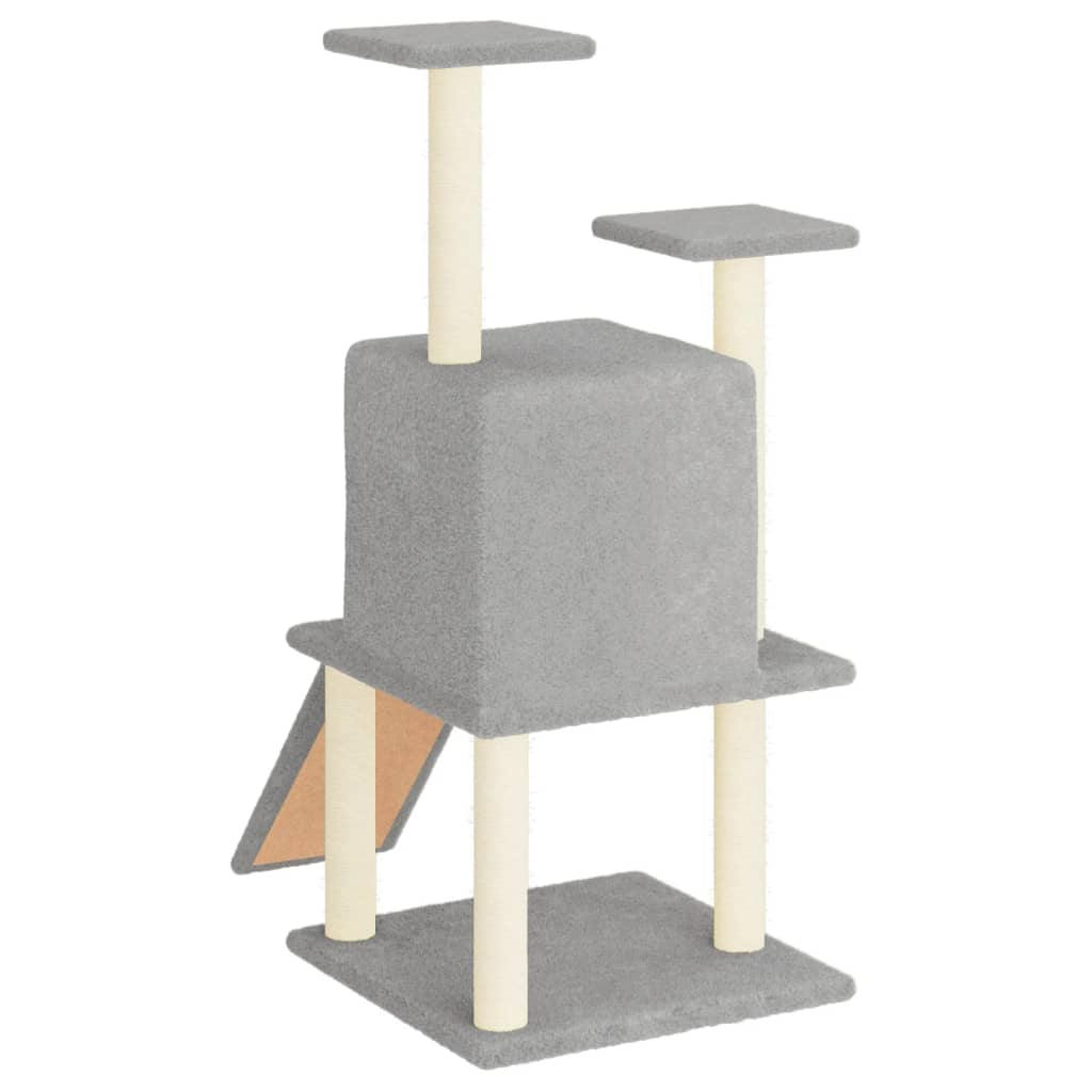Glamorous Pups : vidaXL Cat Tree Light Grey Engineered Wood Medium Adjustable Armrests