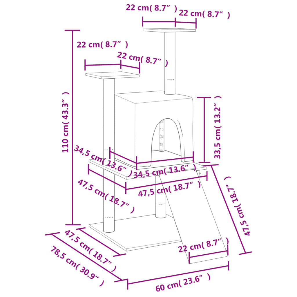 Glamorous Pups : vidaXL Cat Tree Light Grey Engineered Wood Medium Adjustable Armrests