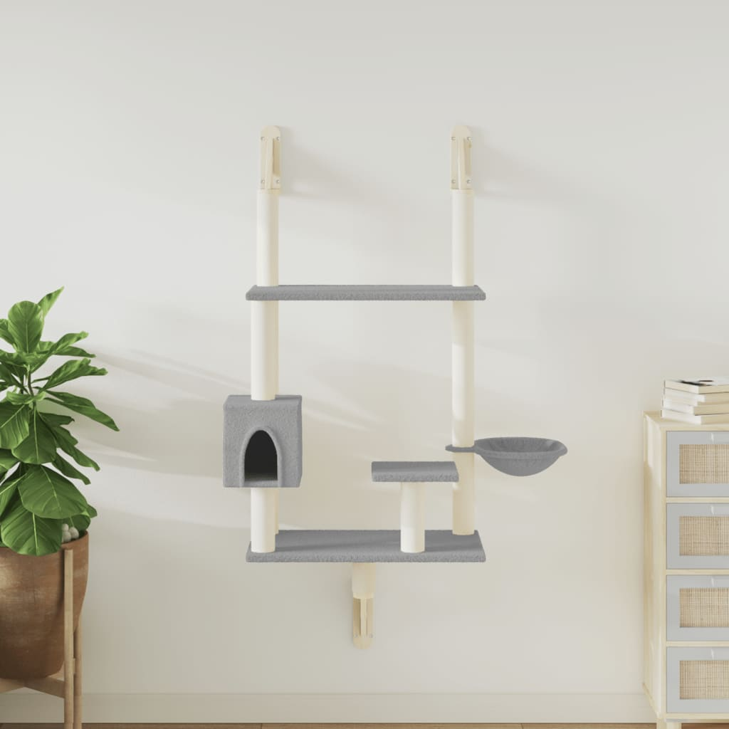 Glamorous Pups : vidaXL Wall-mounted Cat Tree Light Grey