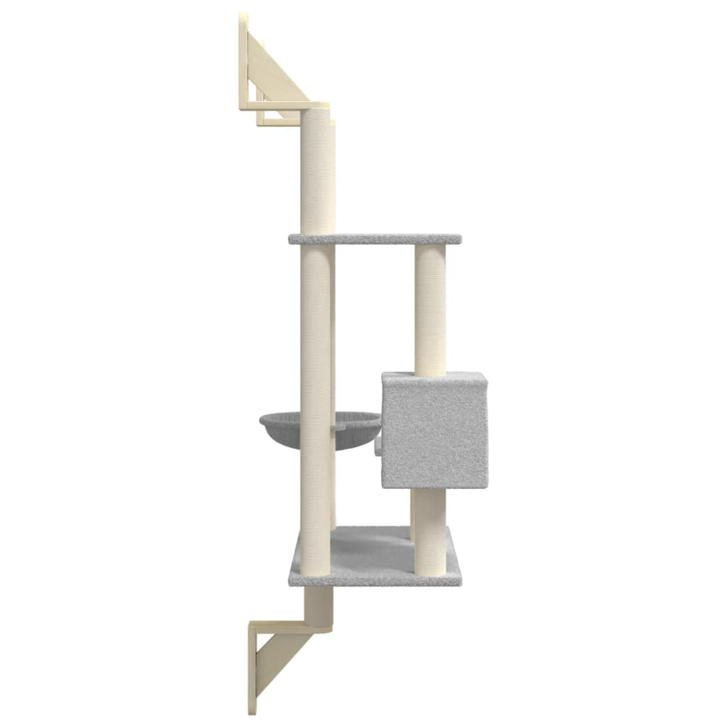 Glamorous Pups : vidaXL Wall-mounted Cat Tree Light Grey