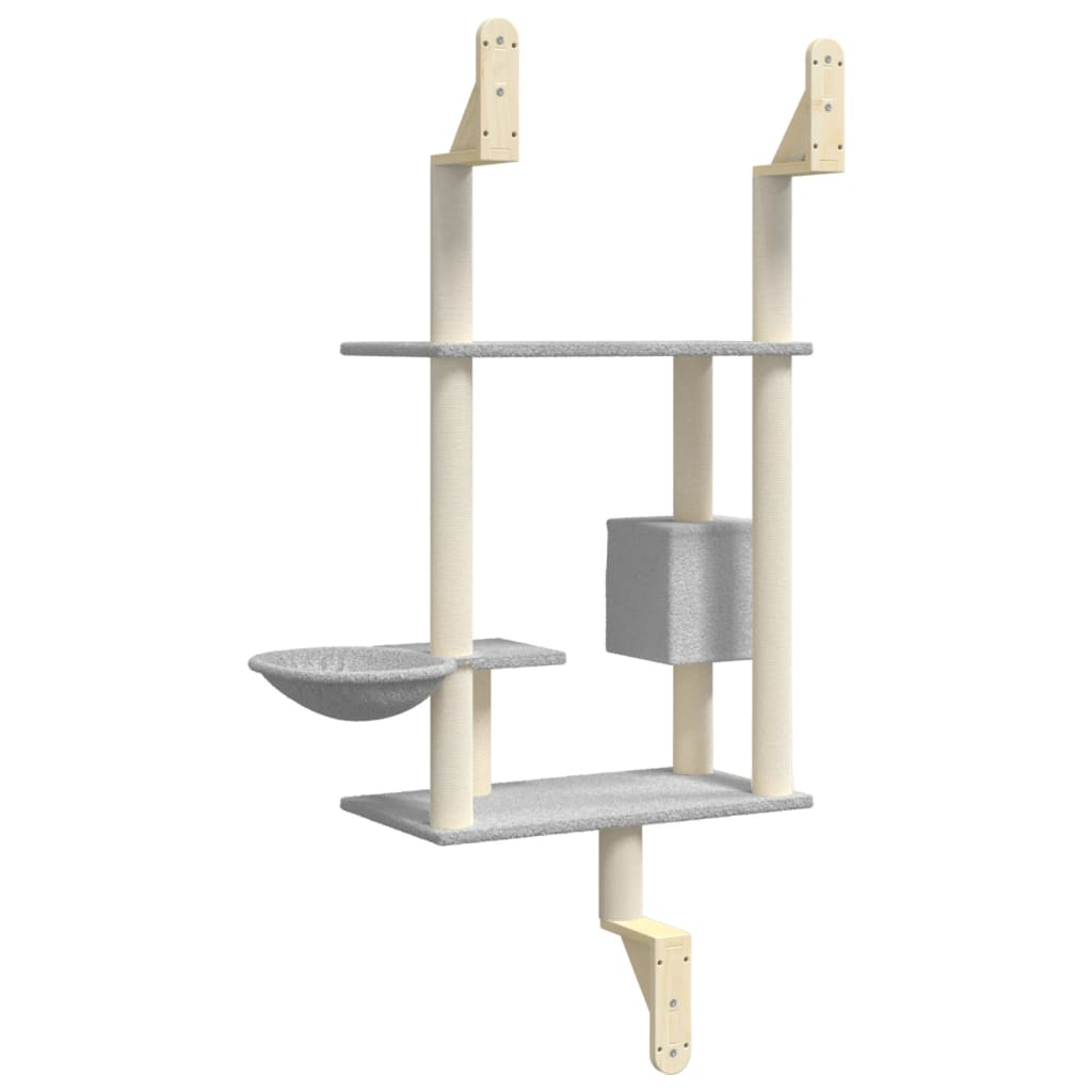 Glamorous Pups : vidaXL Wall-mounted Cat Tree Light Grey