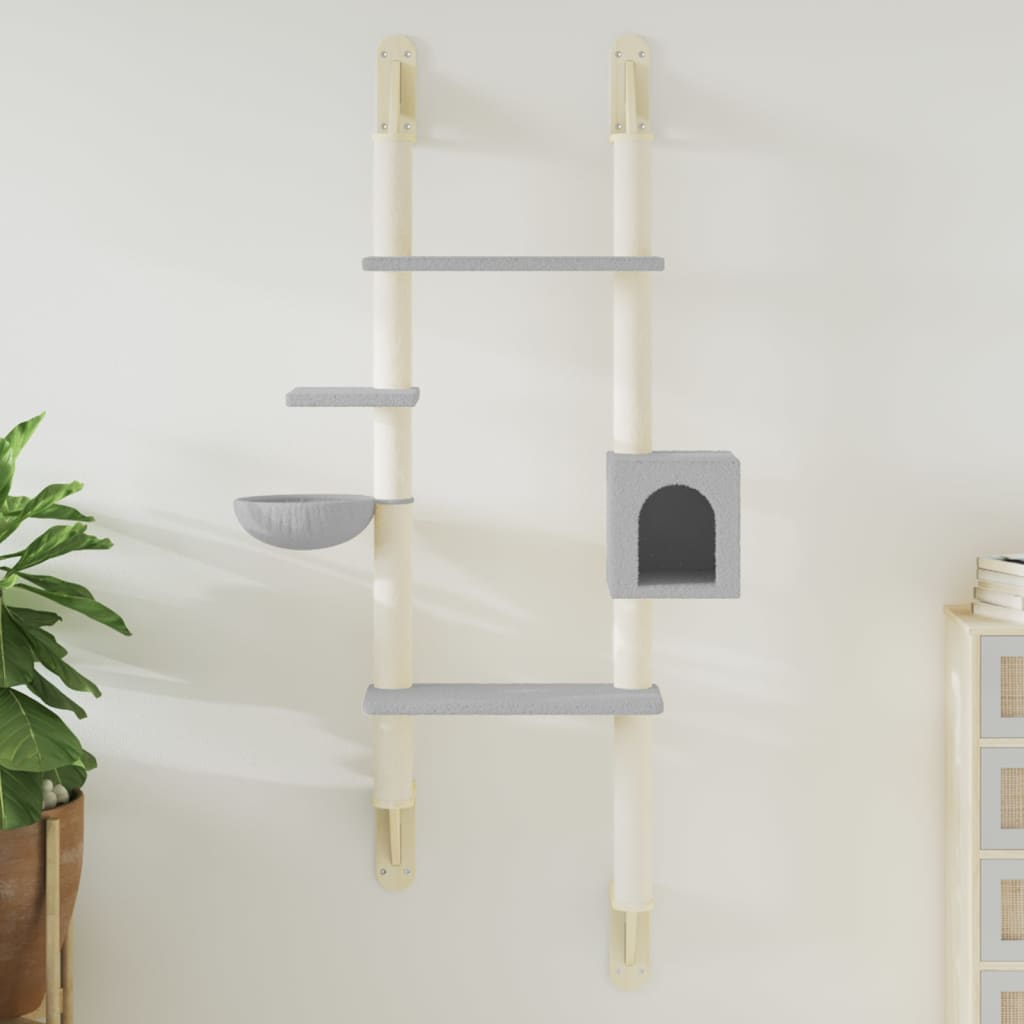 Glamorous Pups : vidaXL Wall-mounted Cat Tree Light Gray